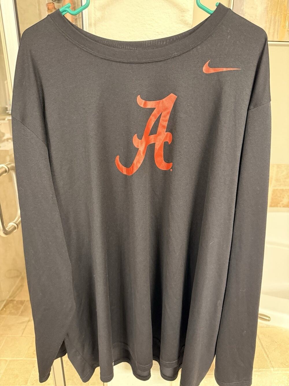 Nike Alabama Crimson Tide 4XL Long Sleeve Shirt Black Dri-FIT NCAA Football